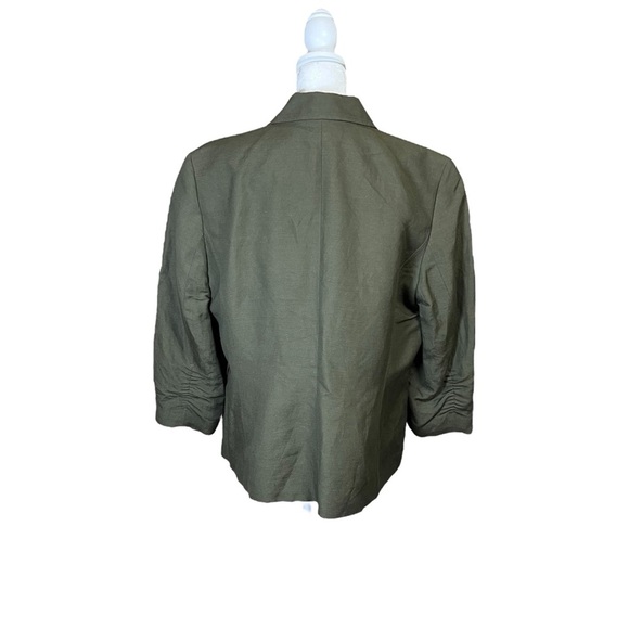 Anne Klein Linen Blend Olive Green Single Button Jacket Blazer 3/4 Sleeve Sz XL - Picture 11 of 12